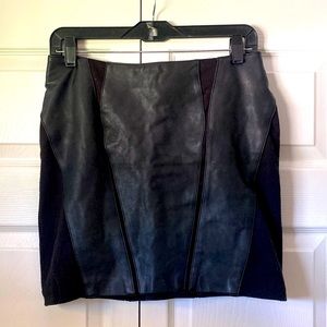 Tokito us size 8 aus size 12, black leather with zip back mini skirt